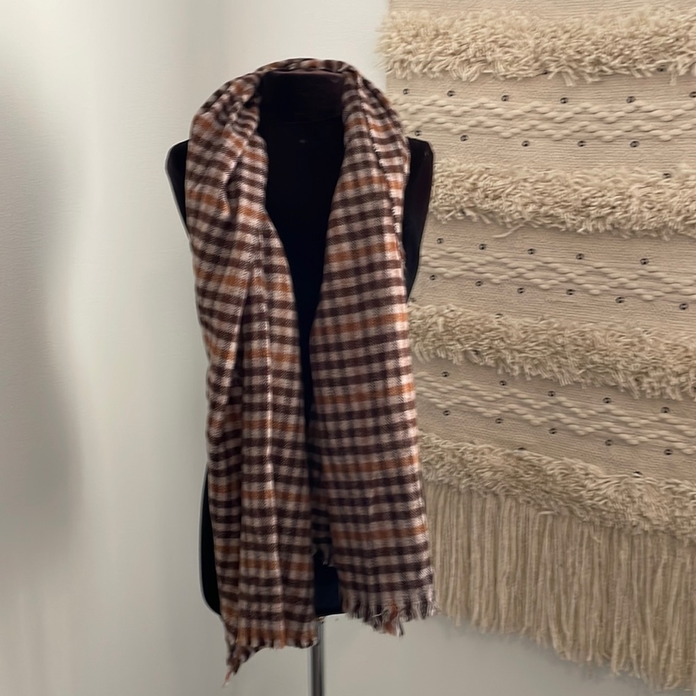 Brown plaid scarf
